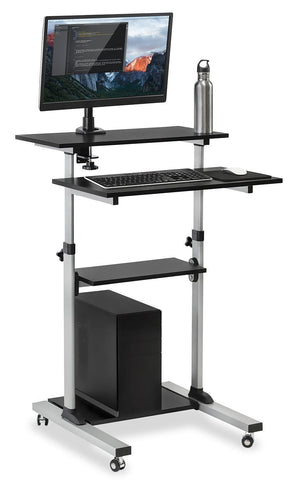 Mobile Standing Desk - Rolling Computer Work Station with Monitor Mount - Mount-It! - Mobile Standing Desk - Rolling Computer Work Station with Monitor Mount - Mount-It! -