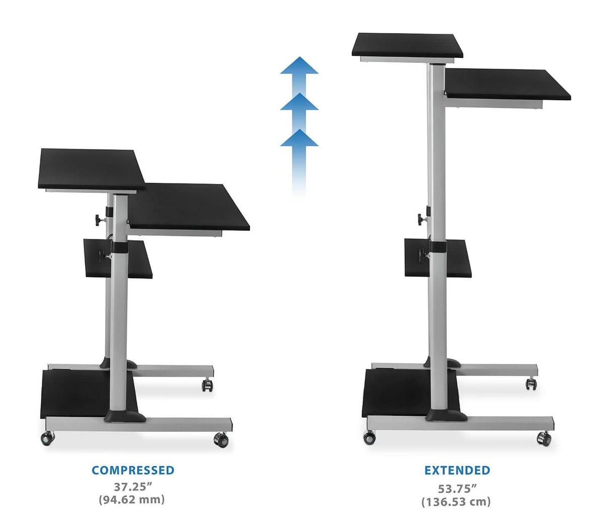 Rolling Computer Work Station with Monitor Mount Mobile Standing Desk - Rolling Computer Work Station with Monitor Mount - Mount-It! -