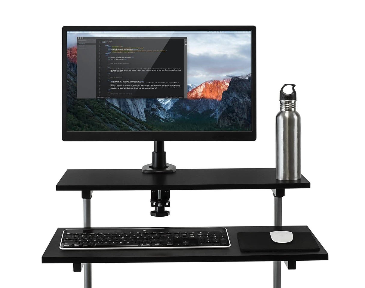 Rolling Computer Work Station with Monitor Mount Mobile Standing Desk - Rolling Computer Work Station with Monitor Mount - Mount-It! -