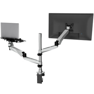 Silver Monitor Mount - CLiX Series Full Motion Single Monitor + Laptop Mount with Cooling Fan - Mount-It! - MI-75816 Silver Monitor Mount - CLiX Series Full Motion Single Monitor + Laptop Mount with Cooling Fan - Mount-It! - MI-75816
