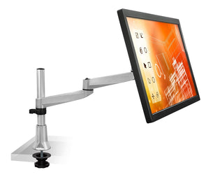 Silver Monitor Mount - Full Motion Single Dual-Segment Monitor Desk Mount - Mount-It! - MI-33111 Silver Monitor Mount - Full Motion Single Dual-Segment Monitor Desk Mount - Mount-It! - MI-33111