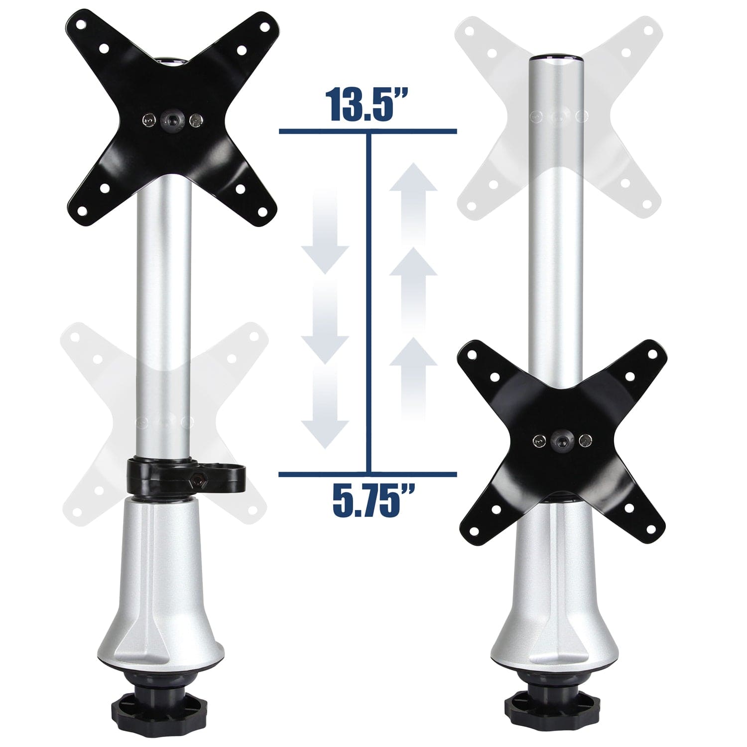 Silver Monitor Mount - Height Adjustable & Articulating Single Monitor Desk Mount - Mount-It! - MI-31111