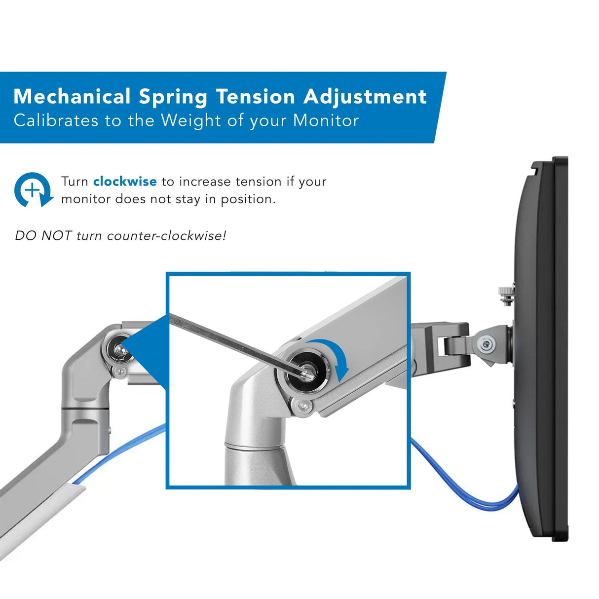 Single Monitor Desk Mount Silver Monitor Mount - Single Monitor Desk Mount - Mount-It! - MI-2761