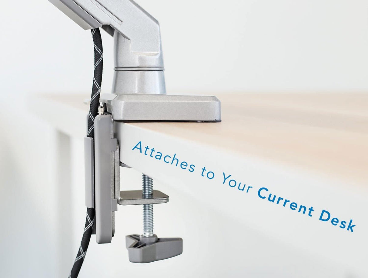 Single Monitor Desk Mount Silver Monitor Mount - Single Monitor Desk Mount - Mount-It! - MI-2761