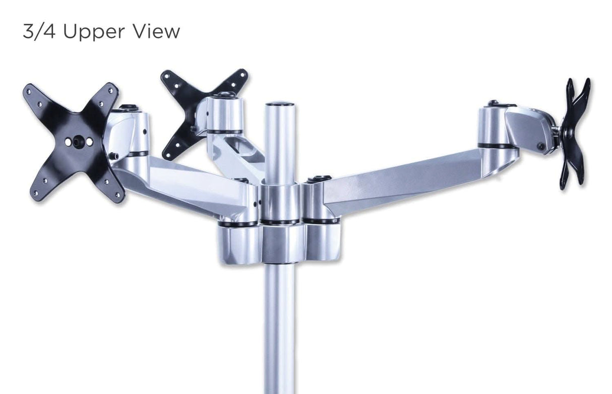 Three Monitor Swivel Arm Desk Mount Silver Monitor Mount - Three Monitor Swivel Arm Desk Mount - Mount-It! - MI-52111