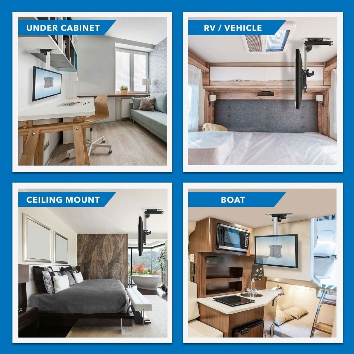 Under Cabinet and Ceiling TV Mount Silver TV Mount - Under Cabinet and Ceiling TV Mount - Mount-It! - MI-4222