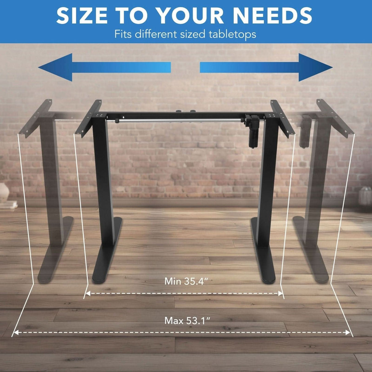 Single Motor Electric Standing Desk Base Standing Desk - Single Motor Electric Standing Desk Base - Mount-It! -