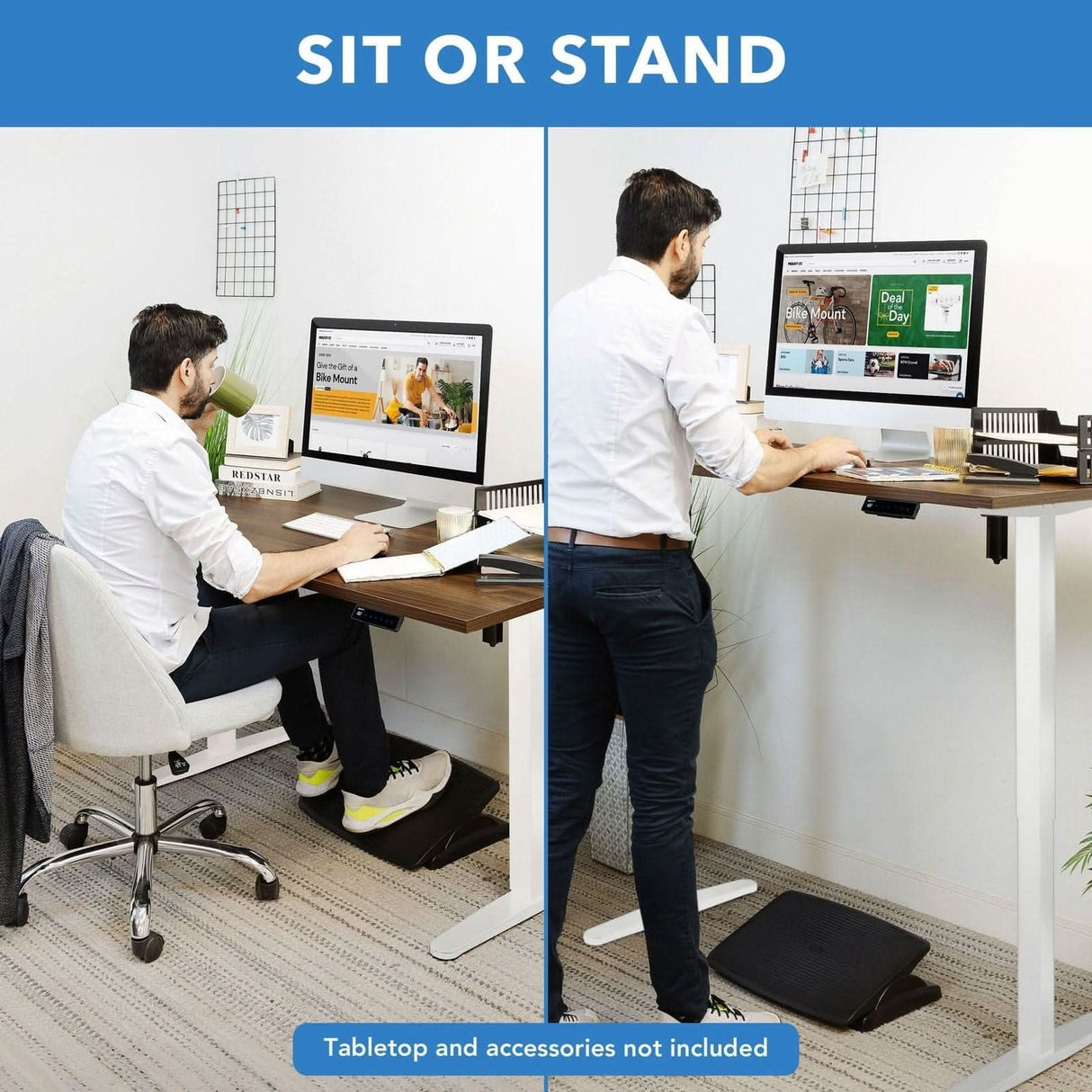 Single Motor Electric Standing Desk Base Standing Desk - Single Motor Electric Standing Desk Base - Mount-It! -