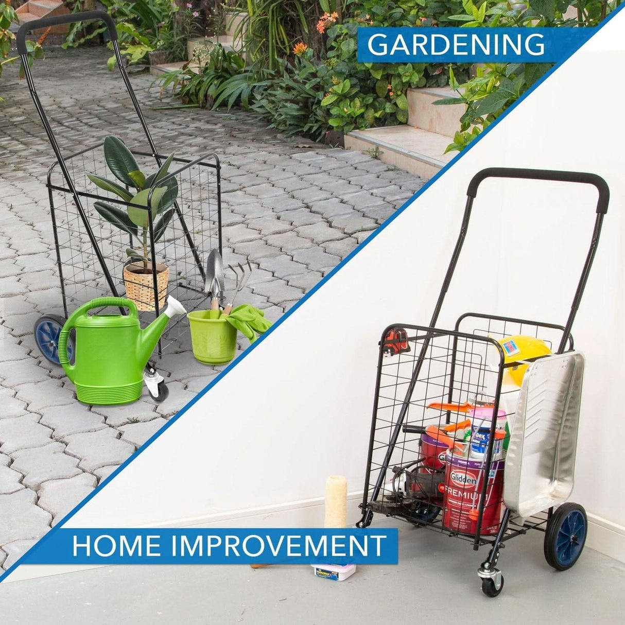 Small Rolling Utility Shopping Cart Hand Truck - Small Rolling Utility Shopping Cart - Mount-It! - MI-907S