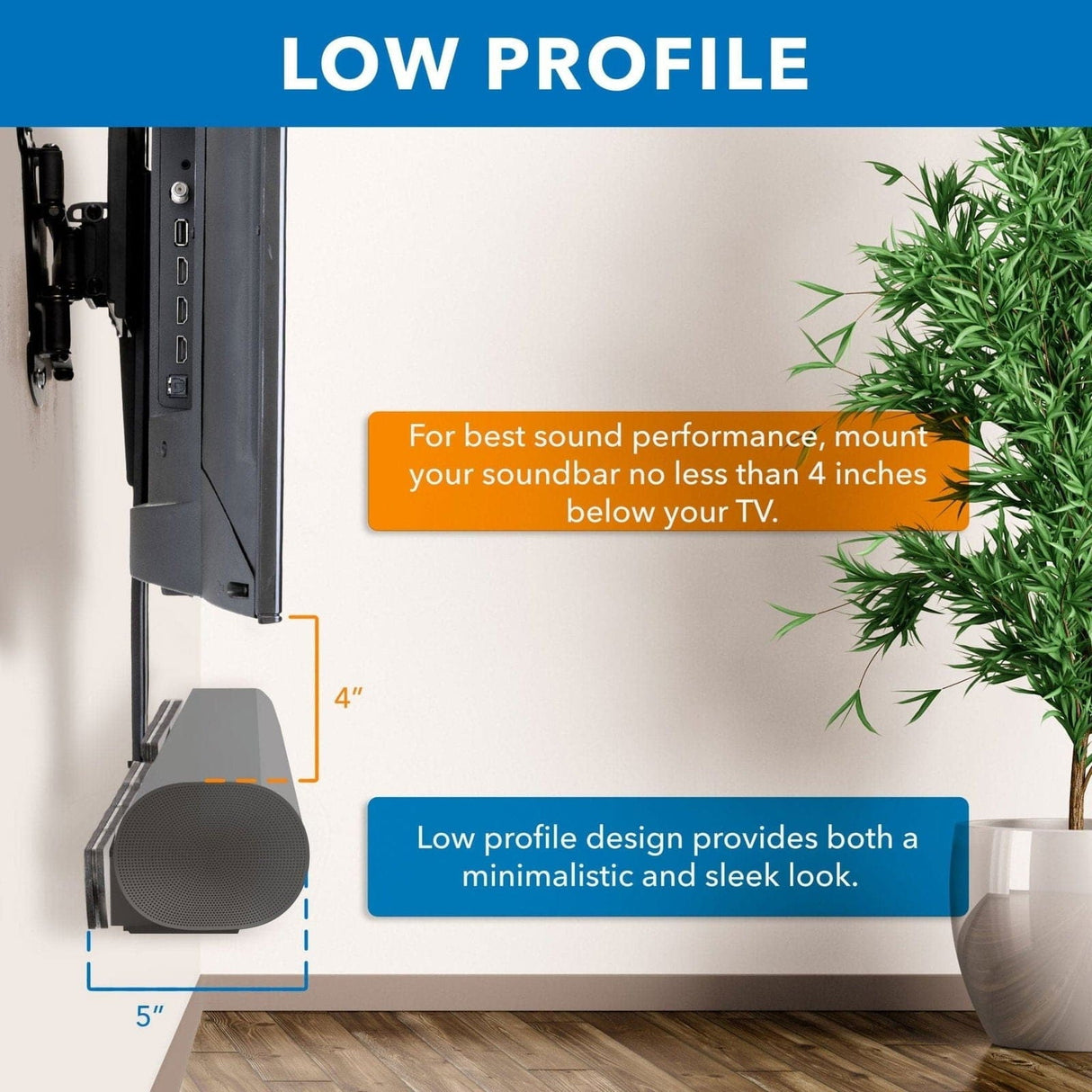 Sonos Arc Sound Bar TV Mounting Bracket Speaker Mount - Sonos Arc Sound Bar TV Mounting Bracket - Mount-It! - MI-SB52