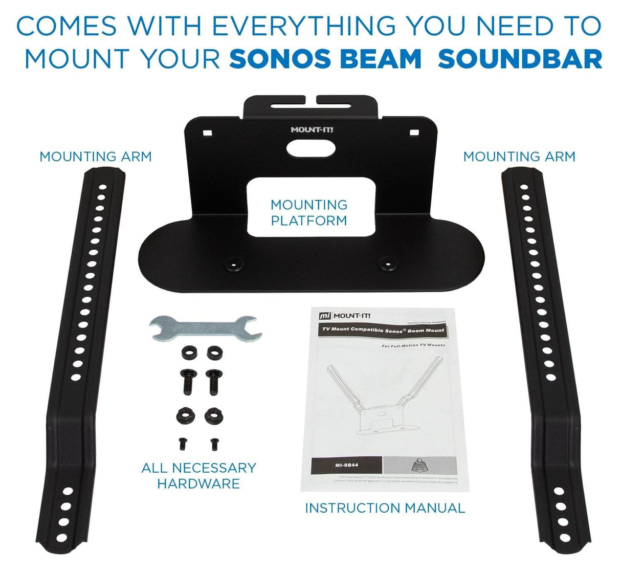 Sound Bar TV Mounting Shelf for Sonos Beam Speaker Mount - Sound Bar TV Mounting Shelf for Sonos Beam - Mount-It! - MI-SB44