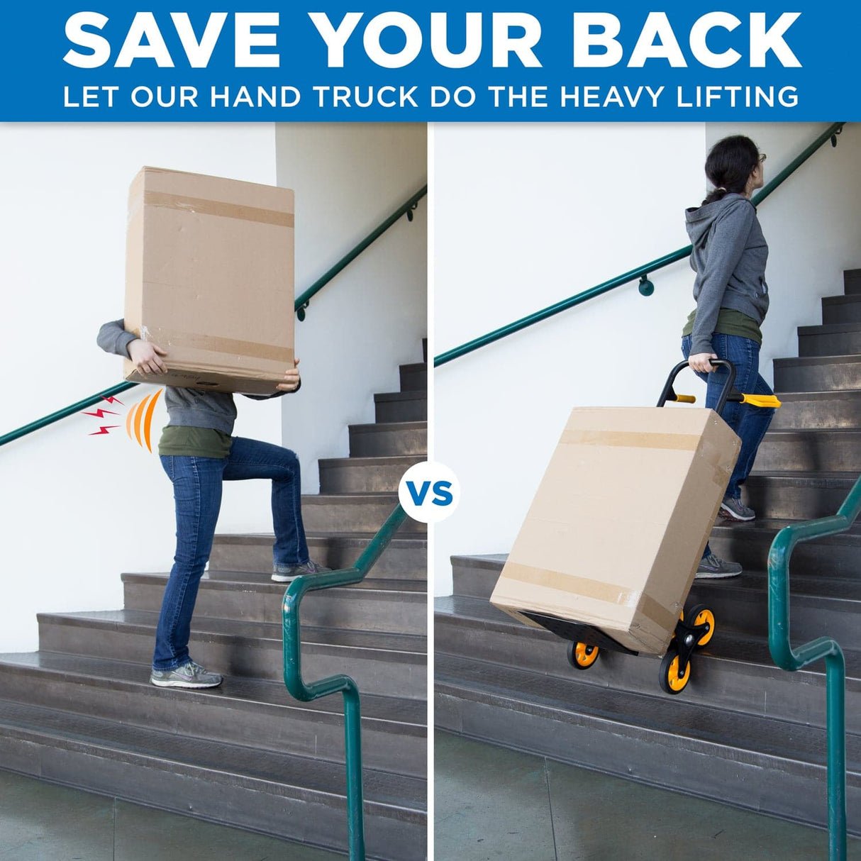 Stair Climber Hand Dolly Hand Truck - Stair Climber Hand Dolly - Mount-It! - MI-913