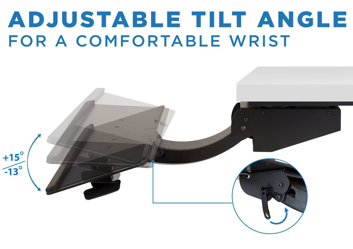 Standing Keyboard and Mouse Platform With Ergonomic Wrist Rest Pad Keyboard Trays/Mounts - Standing Keyboard and Mouse Platform With Ergonomic Wrist Rest Pad - Mount-It! - MI-7139