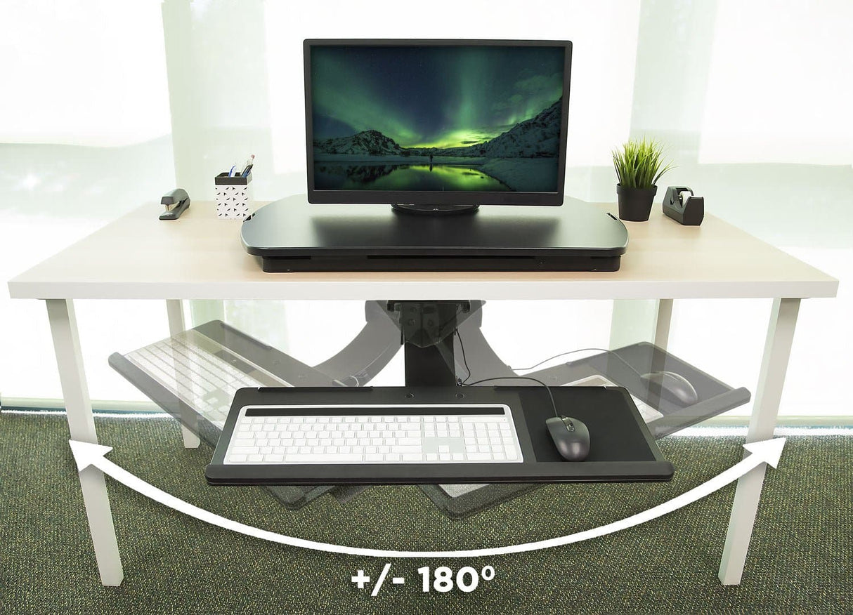 Standing Keyboard and Mouse Platform With Ergonomic Wrist Rest Pad Keyboard Trays/Mounts - Standing Keyboard and Mouse Platform With Ergonomic Wrist Rest Pad - Mount-It! - MI-7139