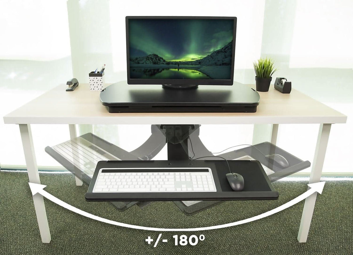 Standing Keyboard and Mouse Platform With Ergonomic Wrist Rest Pad Keyboard Trays/Mounts - Standing Keyboard and Mouse Platform With Ergonomic Wrist Rest Pad - Mount-It! - MI-7139