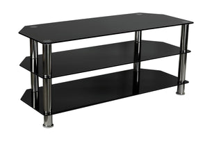 TV Stand - Three Tempered Glass Shelf TV Stand - Mount-It! - MI-880 TV Stand - Three Tempered Glass Shelf TV Stand - Mount-It! - MI-880