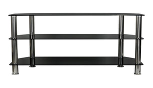 TV Stand - Three Tempered Glass Shelf TV Stand - Mount-It! - MI-880 TV Stand - Three Tempered Glass Shelf TV Stand - Mount-It! - MI-880