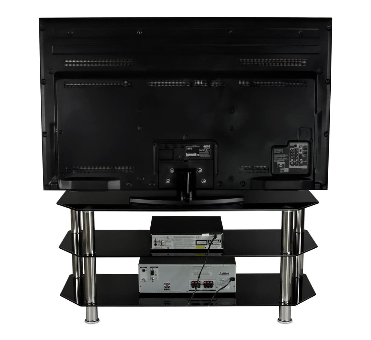 Three Tempered Glass Shelf TV Stand TV Stand - Three Tempered Glass Shelf TV Stand - Mount-It! - MI-880