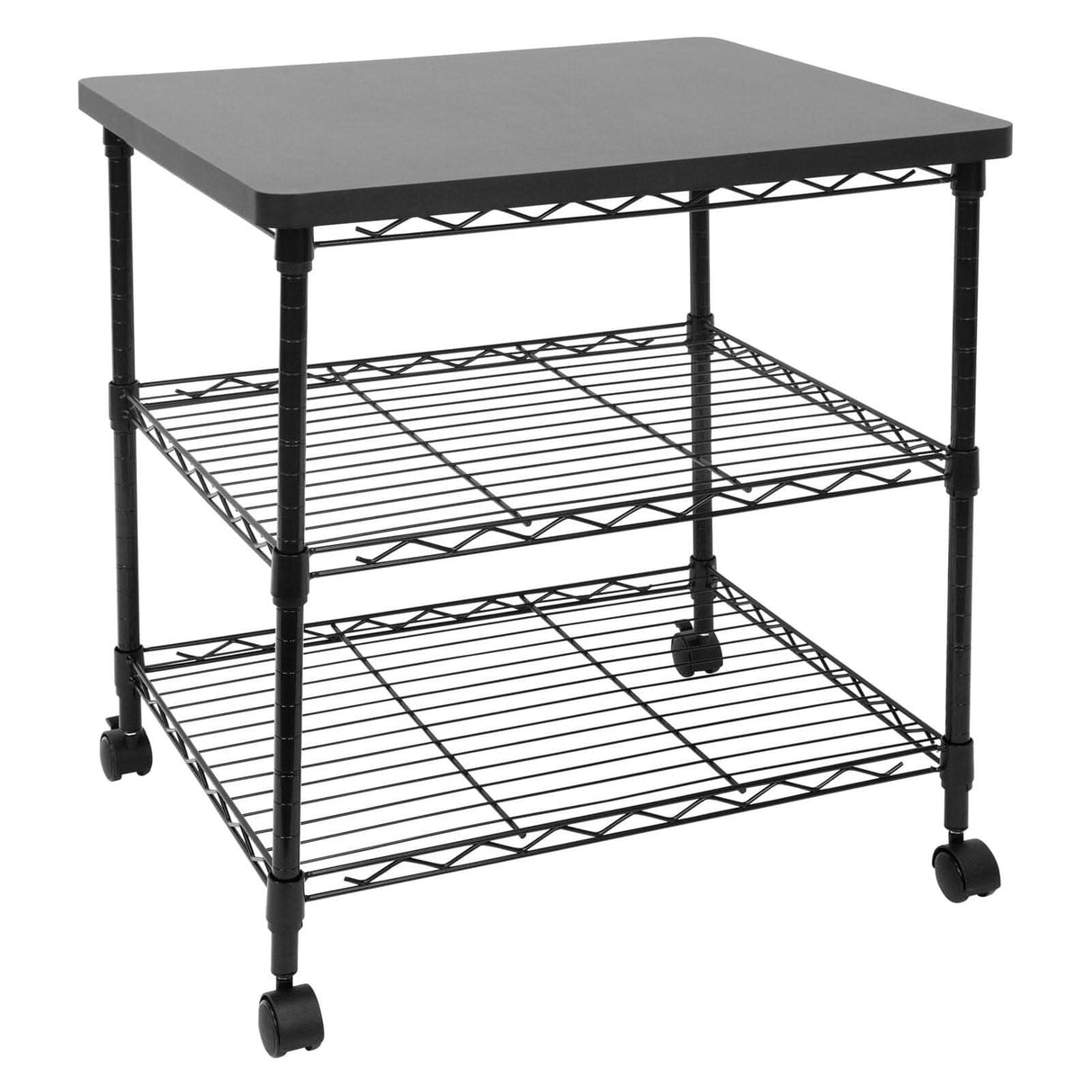 Three-Tier Large Printer Cart with Wheels Printer Stand - Three-Tier Large Printer Cart with Wheels - Mount-It! - MI-7856