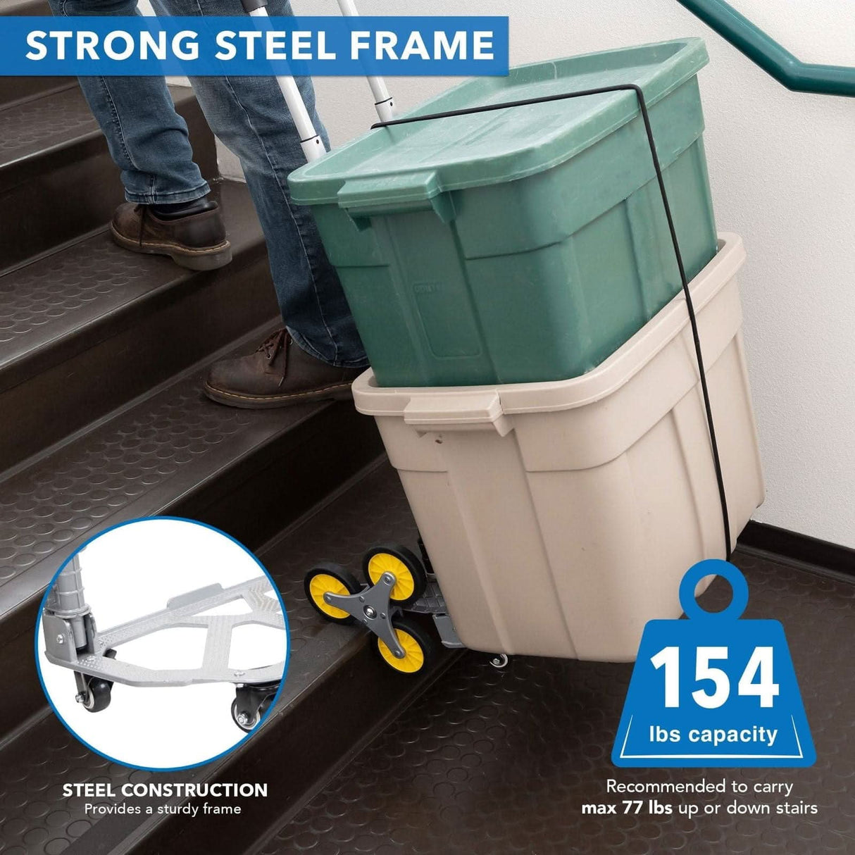 Tri-Wheel Stair Climber Hand Truck with Foldable Design Hand Truck - Tri-Wheel Stair Climber Hand Truck with Foldable Design - Mount-It! - MI-953