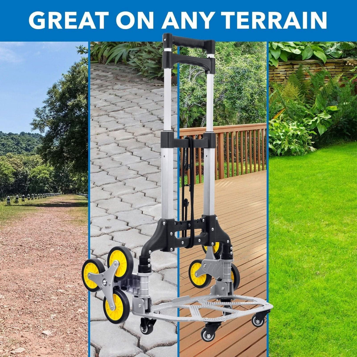 Tri-Wheel Stair Climber Hand Truck with Foldable Design Hand Truck - Tri-Wheel Stair Climber Hand Truck with Foldable Design - Mount-It! - MI-953