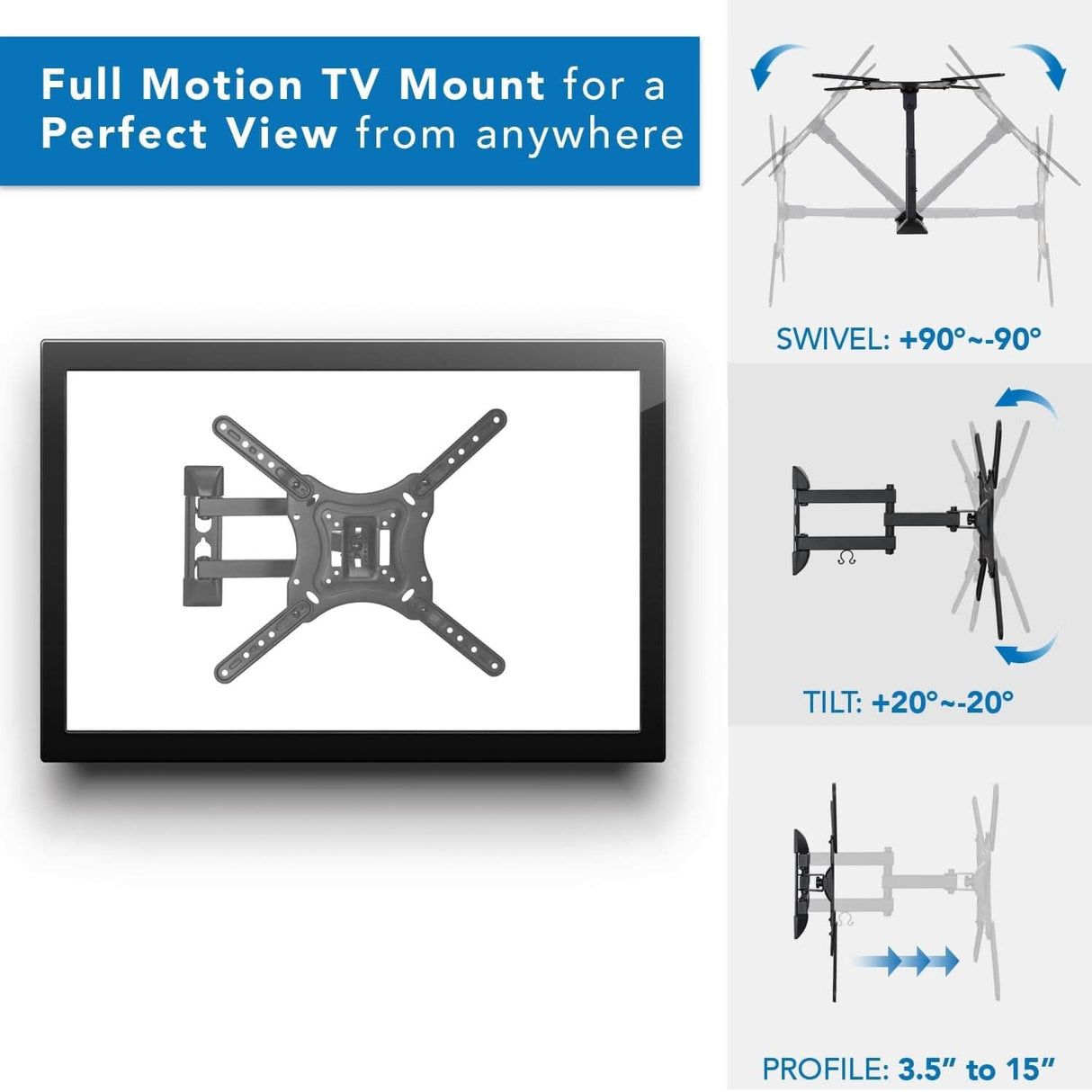 TV Wall Mount and AV Shelf Combo TV Mount - TV Wall Mount and AV Shelf Combo - Mount-It! - MI-894