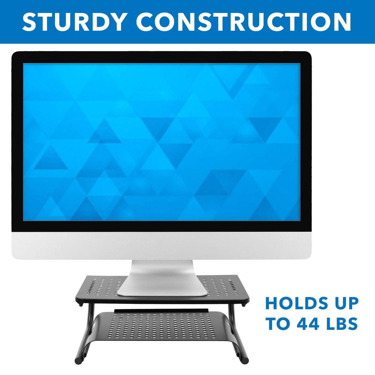Two Tier Monitor Stand with Shelf Monitor Risers - Two Tier Monitor Stand with Shelf - Mount-It! - MI-7361
