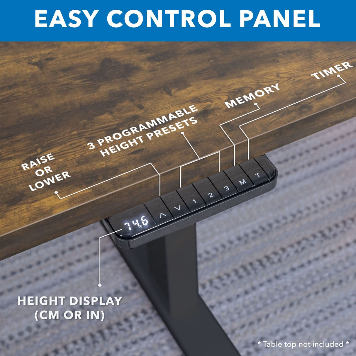 Ultimate Dual Motor Electric Standing Desk with 55" Tabletop Standing Desk - Ultimate Dual Motor Electric Standing Desk with 55" Tabletop - Black Base - Mount-It! -