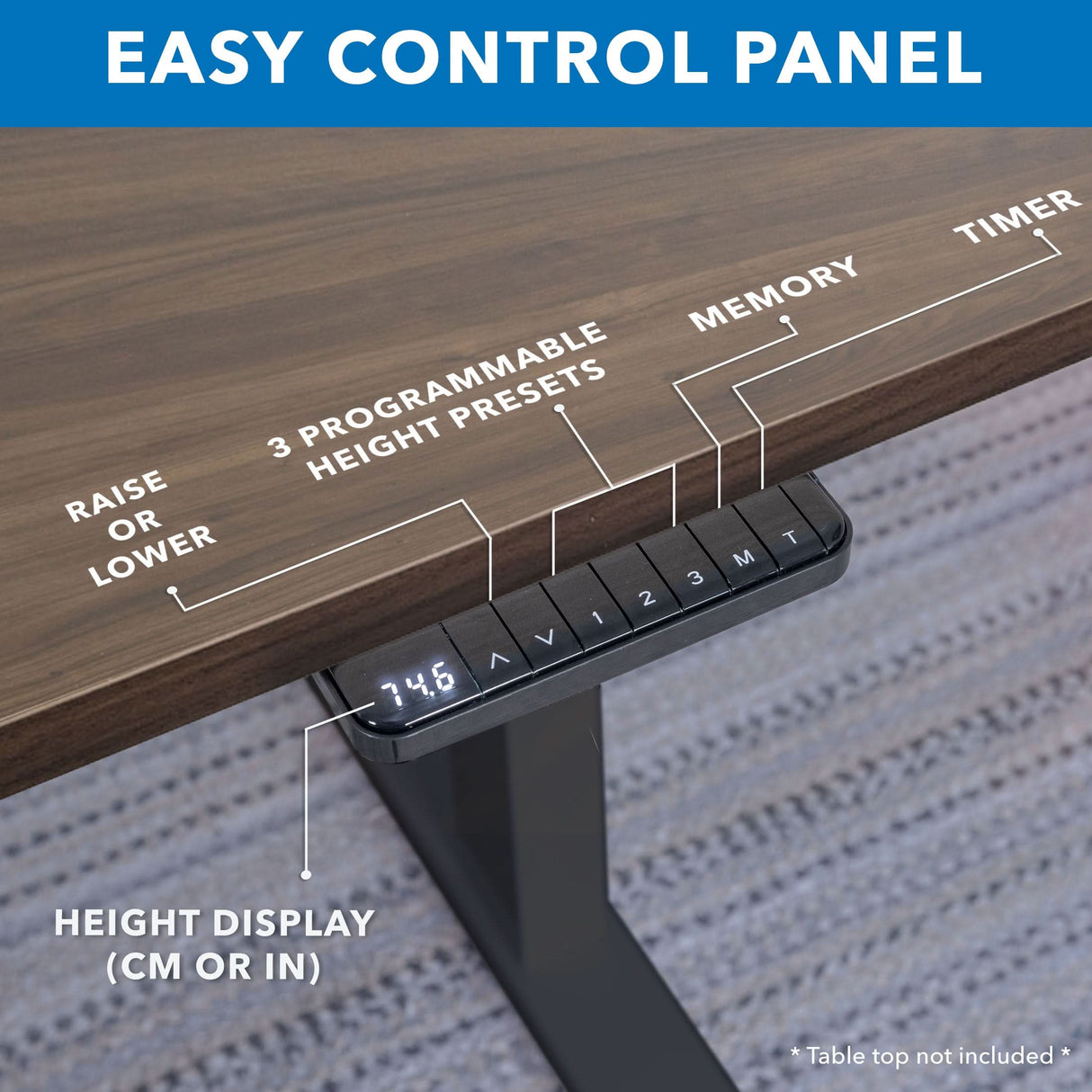 Ultimate Dual Motor Electric Standing Desk with 55" Tabletop Standing Desk - Ultimate Dual Motor Electric Standing Desk with 55" Tabletop - Black Base - Mount-It! -