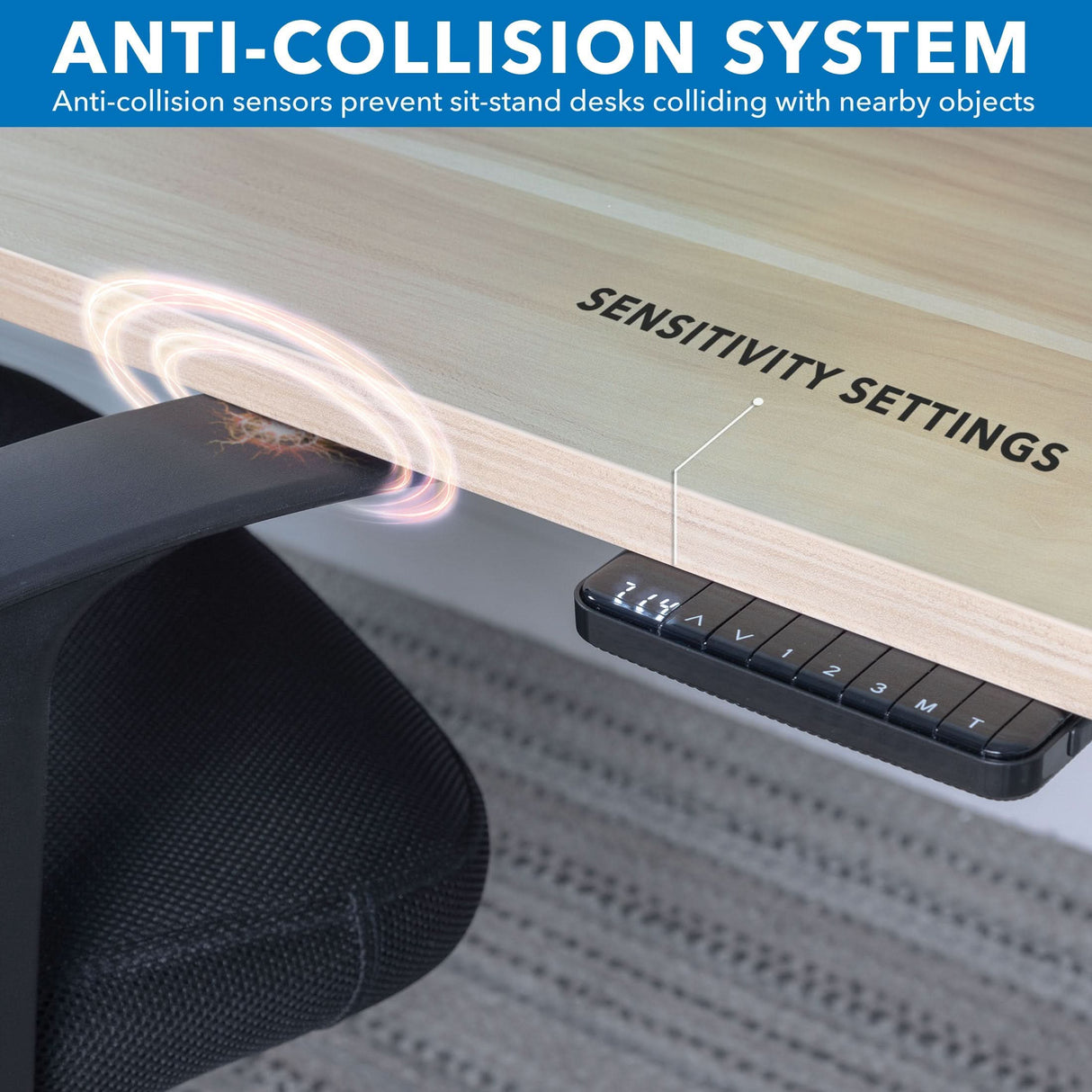 Ultimate Dual Motor Electric Standing Desk with 55" Tabletop Standing Desk - Ultimate Dual Motor Electric Standing Desk with 55" Tabletop - Black Base - Mount-It! -