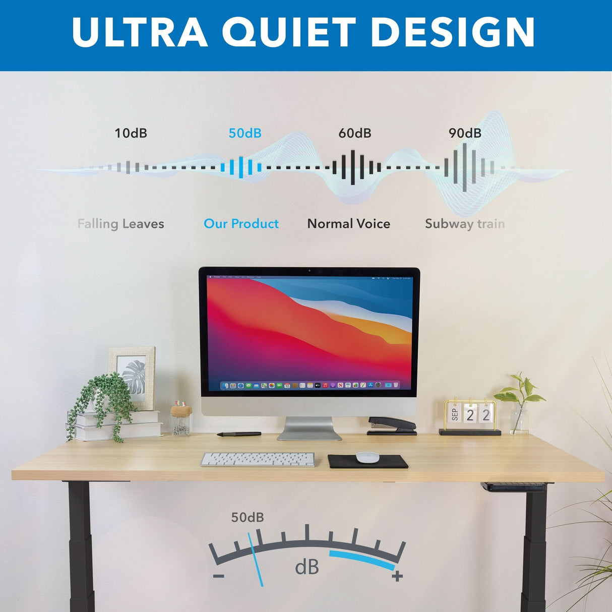 Ultimate Dual Motor Electric Standing Desk with 55" Tabletop Standing Desk - Ultimate Dual Motor Electric Standing Desk with 55" Tabletop - Black Base - Mount-It! -