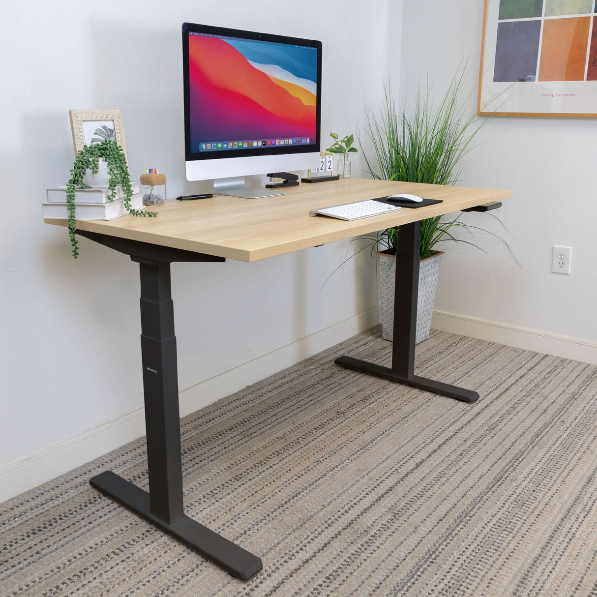 Ultimate Dual Motor Electric Standing Desk with 55" Tabletop Standing Desk - Ultimate Dual Motor Electric Standing Desk with 55" Tabletop - Black Base - Mount-It! -