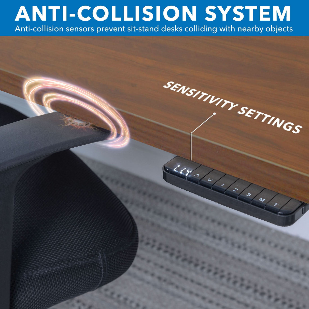 Ultimate Dual Motor Electric Standing Desk with 55" Tabletop Standing Desk - Ultimate Dual Motor Electric Standing Desk with 55" Tabletop - Black Base - Mount-It! -