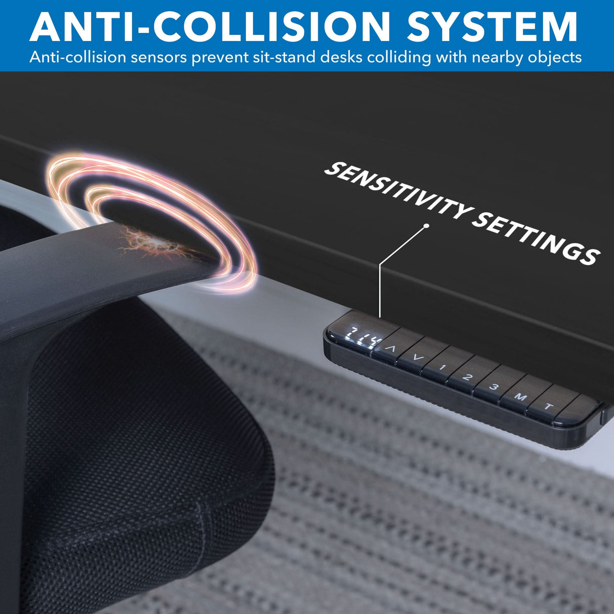 Ultimate Dual Motor Electric Standing Desk with 55" Tabletop Standing Desk - Ultimate Dual Motor Electric Standing Desk with 55" Tabletop - Black Base - Mount-It! -