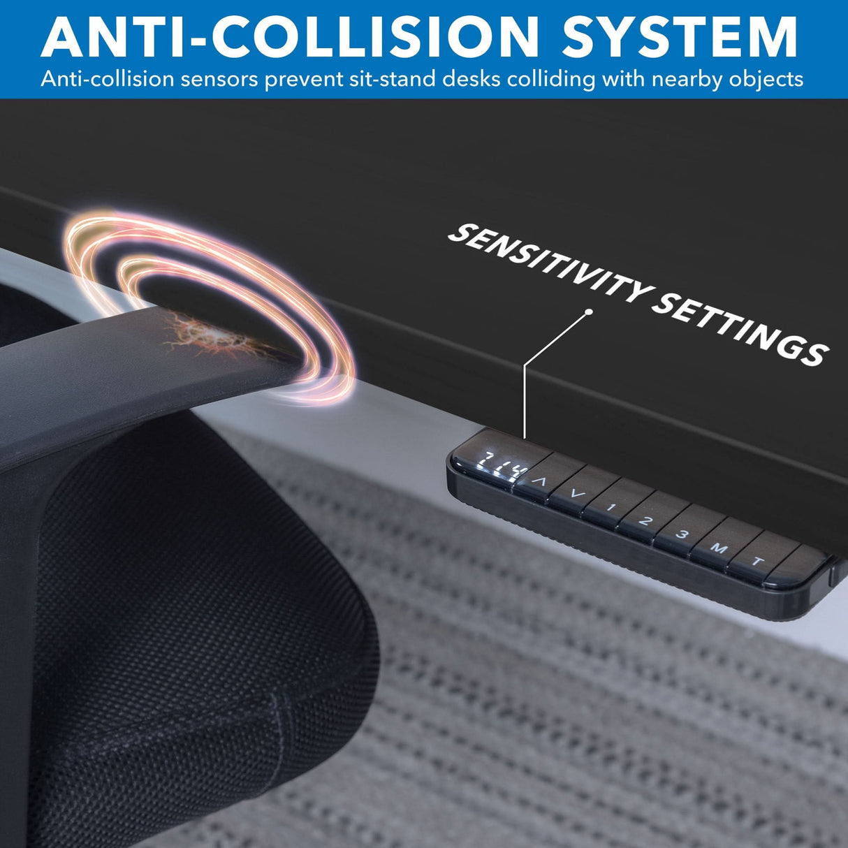 Ultimate Dual Motor Electric Standing Desk with 55" Tabletop Standing Desk - Ultimate Dual Motor Electric Standing Desk with 55" Tabletop - Black Base - Mount-It! -