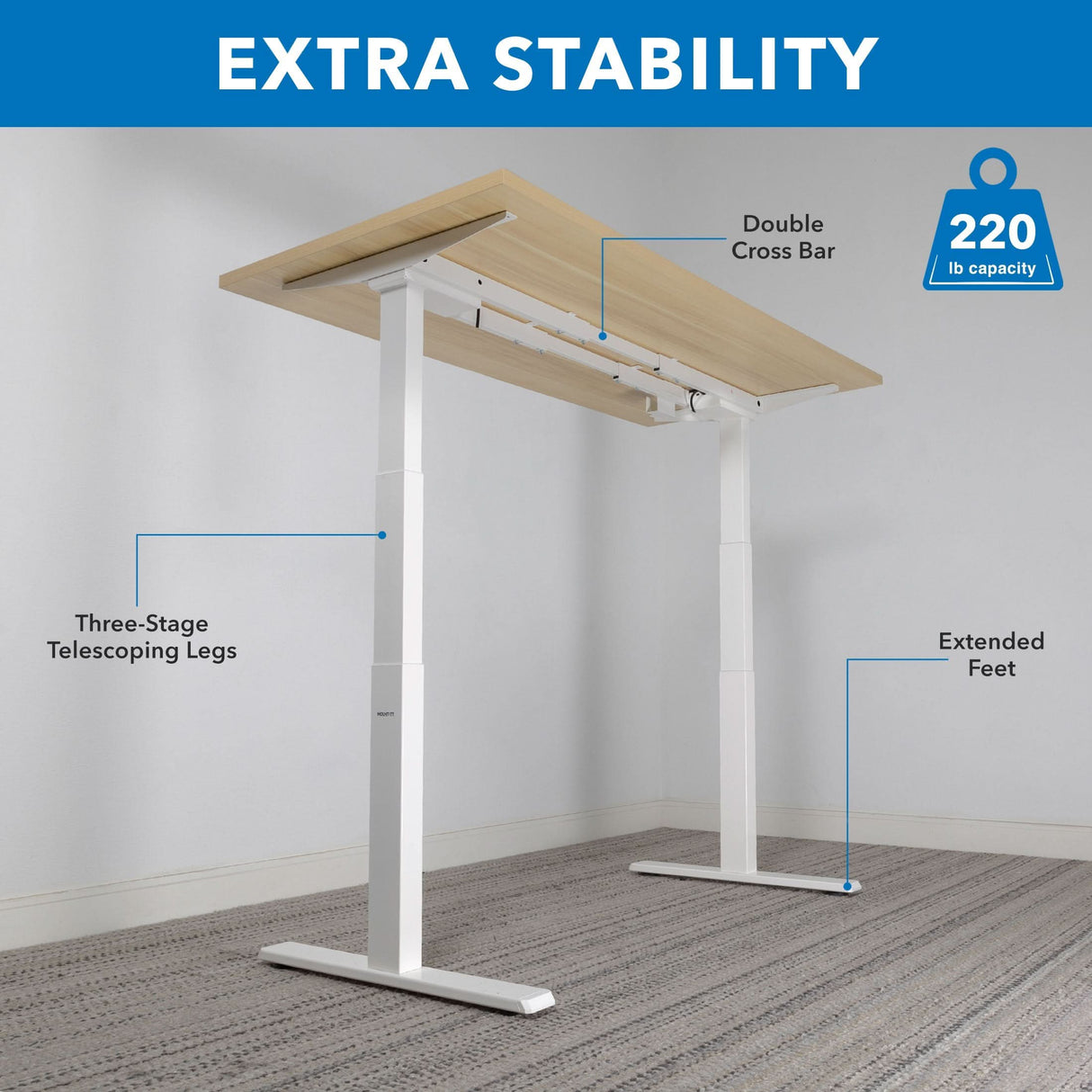 Ultimate Dual Motor Electric Standing Desk with 55" Tabletop Ultimate Dual Motor Electric Standing Desk with 55" Tabletop