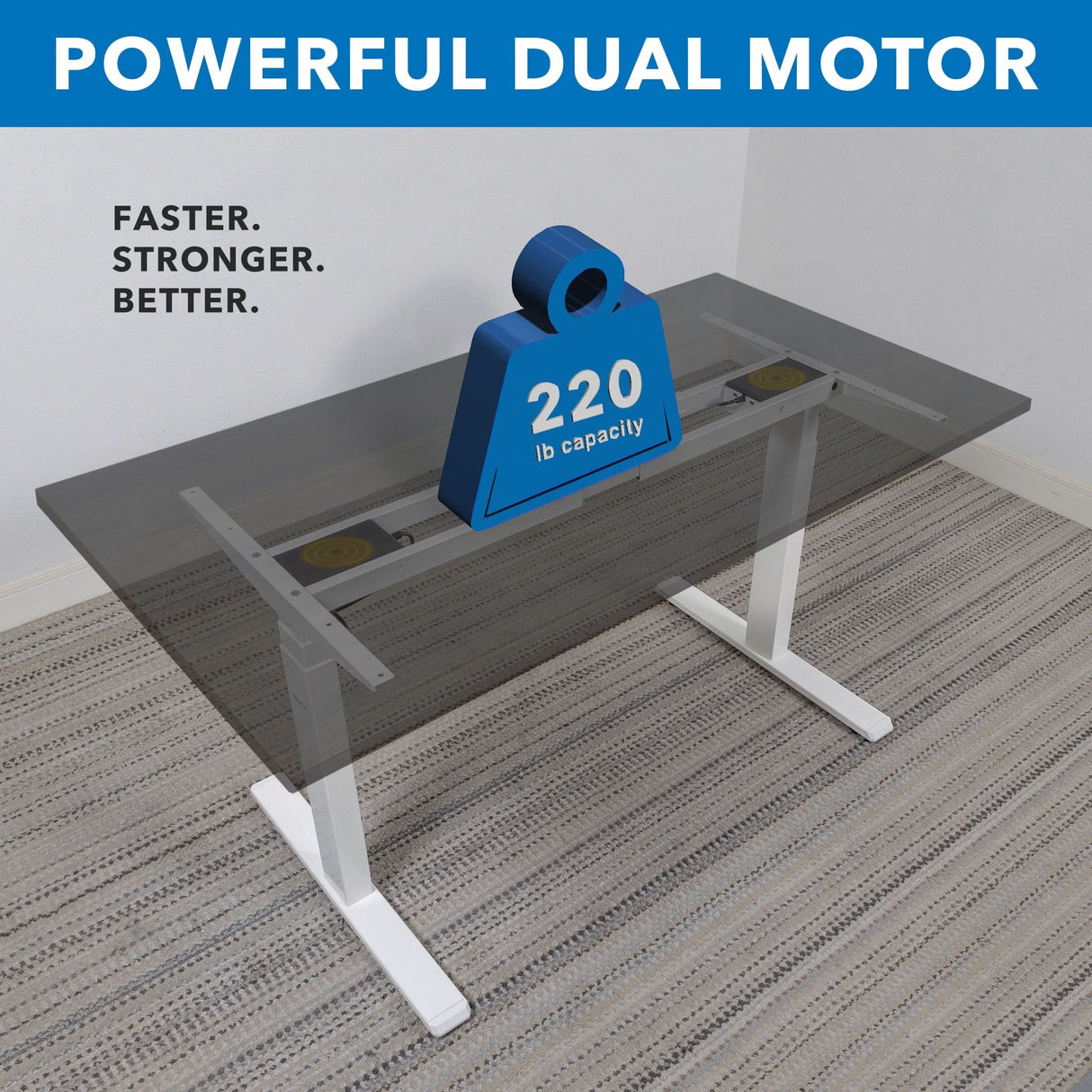 Ultimate Dual Motor Electric Standing Desk with 55" Tabletop Ultimate Dual Motor Electric Standing Desk with 55" Tabletop