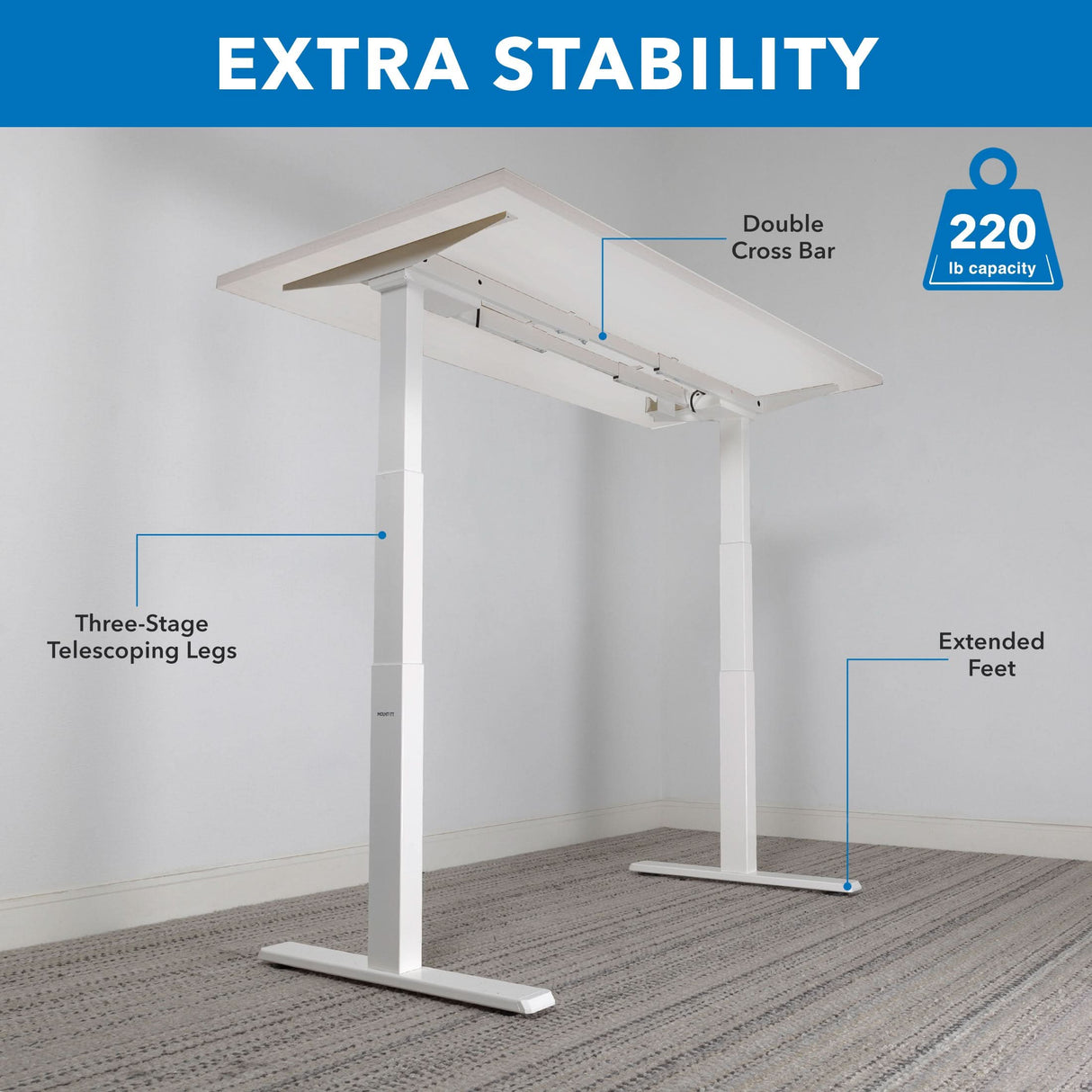 Ultimate Dual Motor Electric Standing Desk with 55" Tabletop Ultimate Dual Motor Electric Standing Desk with 55" Tabletop