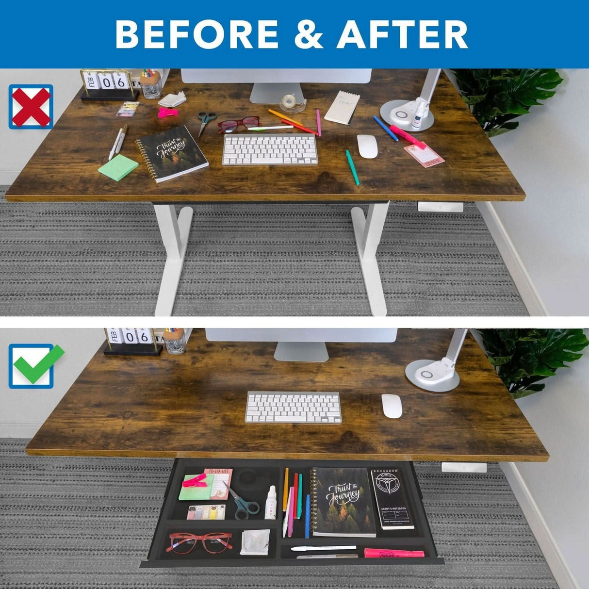 Under Desk Drawer - Deep Desk Accessories - Under Desk Drawer - Deep - Mount-It! -