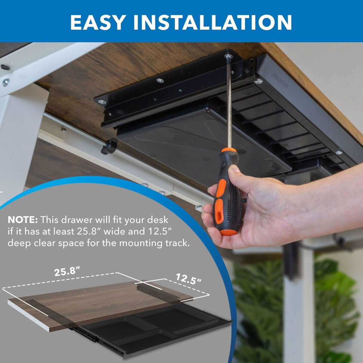 Under Desk Drawer - Deep Desk Accessories - Under Desk Drawer - Deep - Mount-It! -