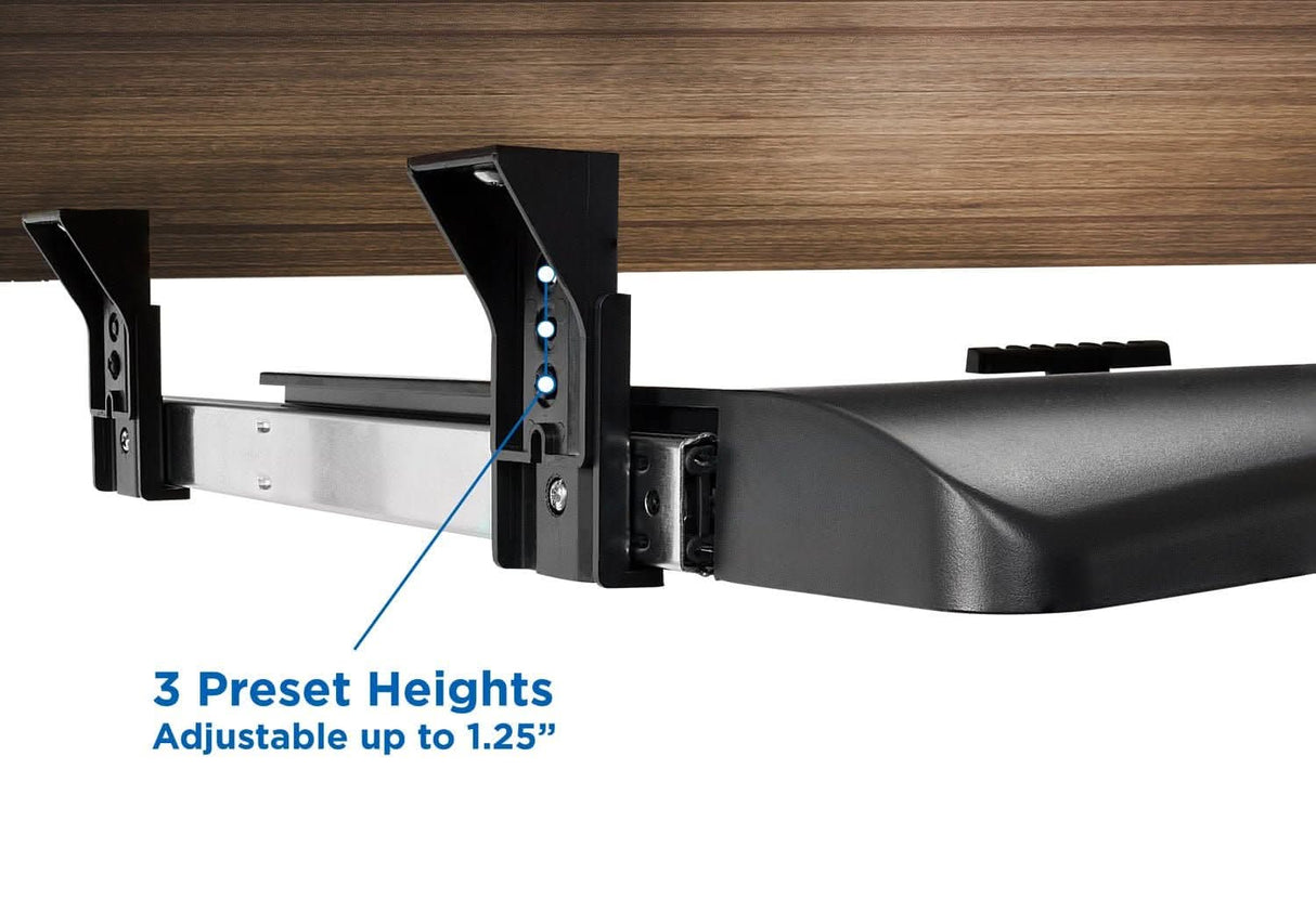 Under Desk Keyboard Drawer with Mouse Platform Keyboard Trays/Mounts - Under Desk Keyboard Drawer with Mouse Platform - Mount-It! - MI-7136