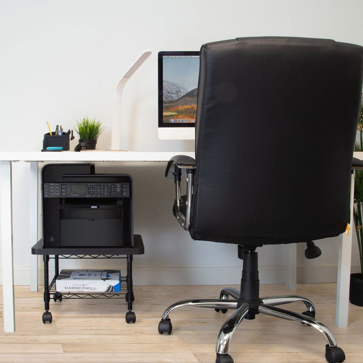 Under Desk Printer Stand with Wheels Printer Stand - Under Desk Printer Stand with Wheels - Mount-It! - MI-7857