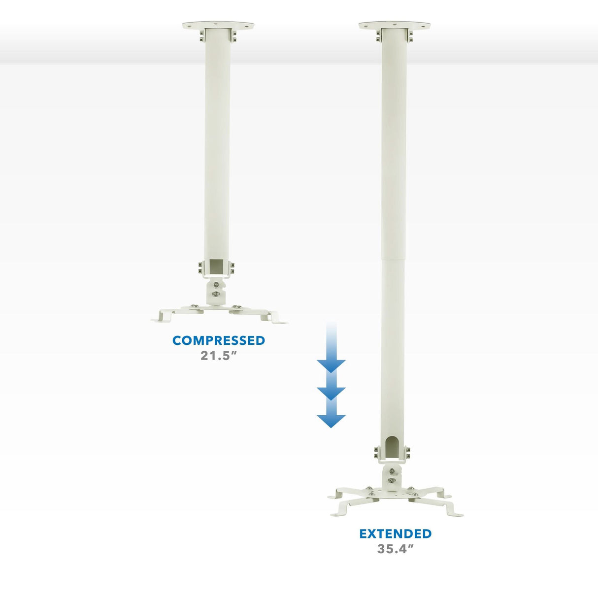 Universal Projector Ceiling Mount - 21.5" to 35.4" Height Adjustment Projector Mount - Universal Projector Ceiling Mount - 21.5" to 35.4" Height Adjustment - Mount-It! - MI-606L