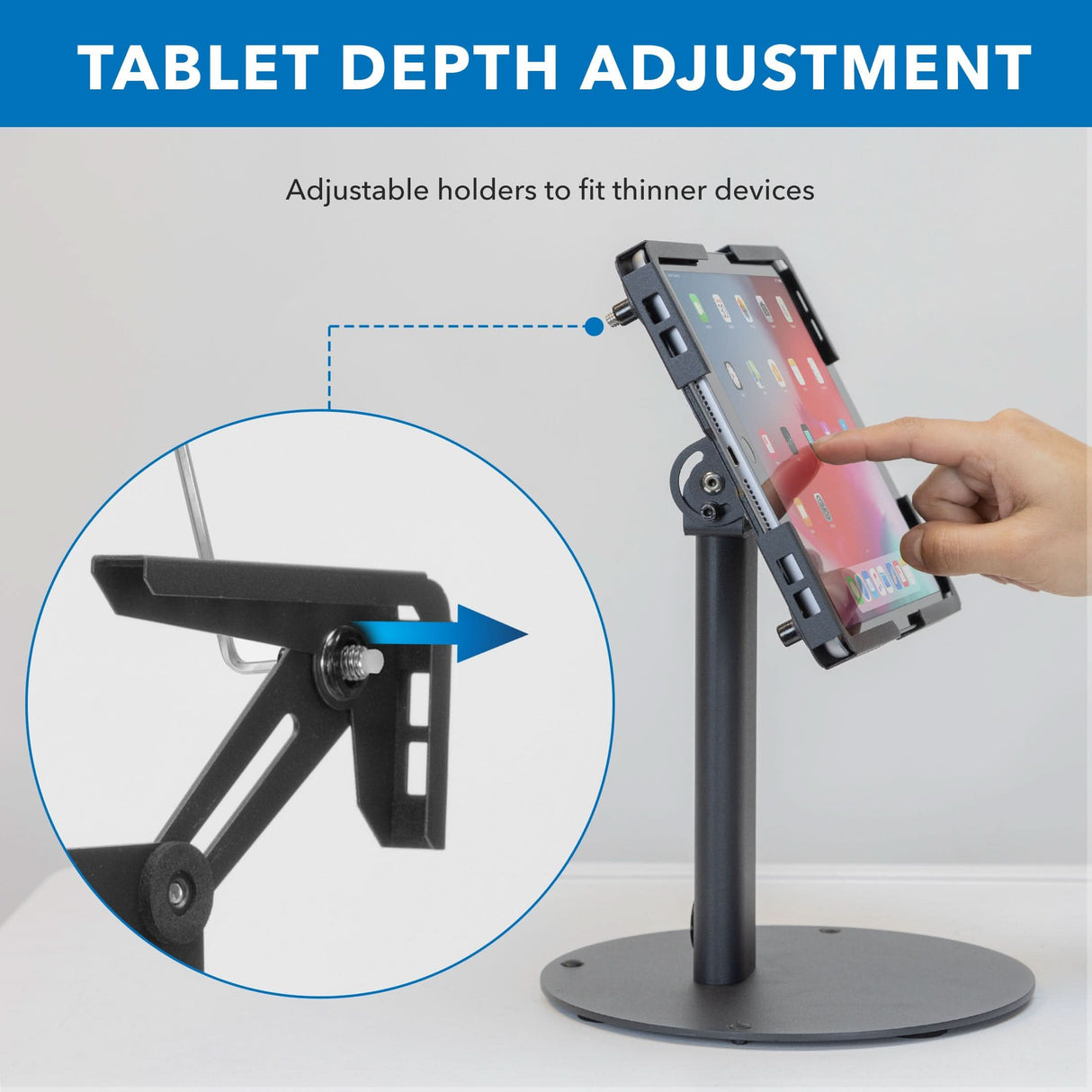 Universal Tablet Countertop Stand with Tilt Tablet Stand - Universal Tablet Countertop Stand with Tilt - Mount-It! -