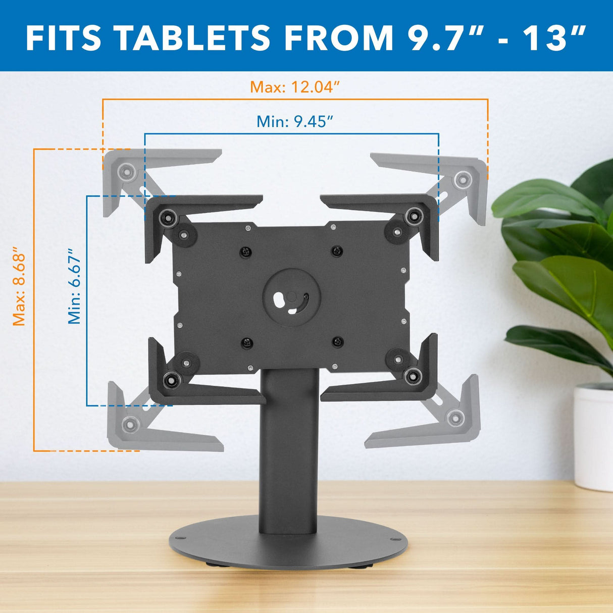 Universal Tablet Countertop Stand with Tilt Tablet Stand - Universal Tablet Countertop Stand with Tilt - Mount-It! -