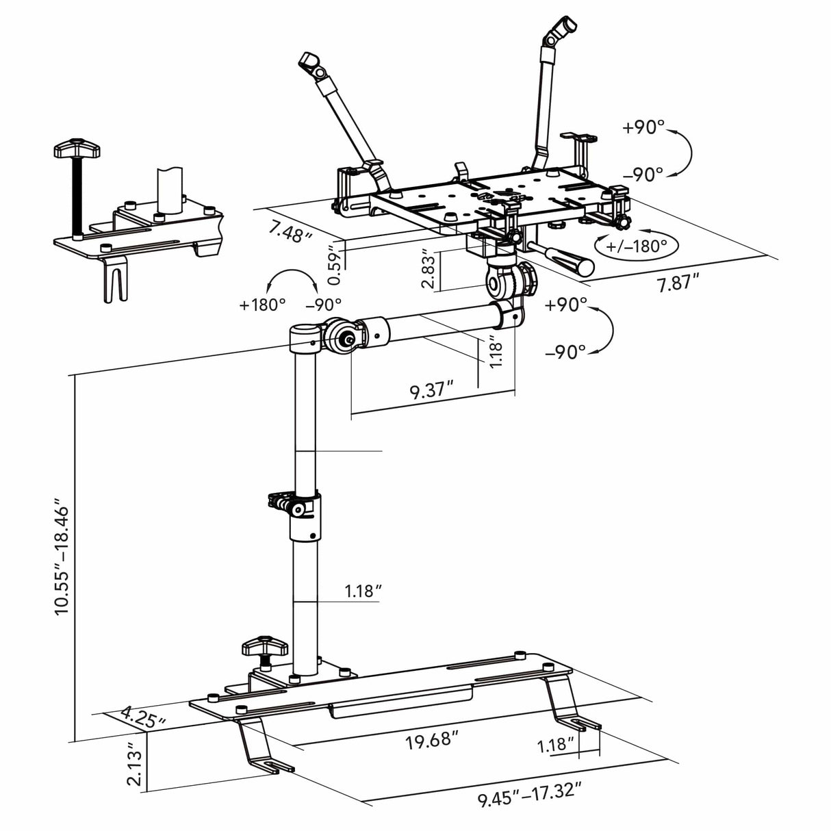 Vehicle Laptop Mount with Universal Base Laptop Mount - Vehicle Laptop Mount with Universal Base - Mount-It! - MI-528