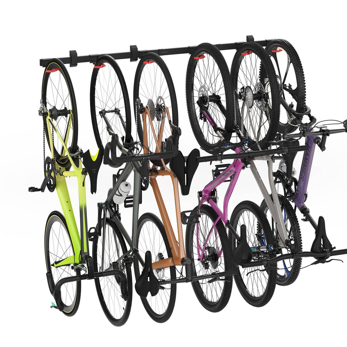 Bike Wall Mount for 6 Bikes Bicycle Mount - WheelsUp Series Bike Wall Mount for 6 Bikes - Mount-It! - MI-9025