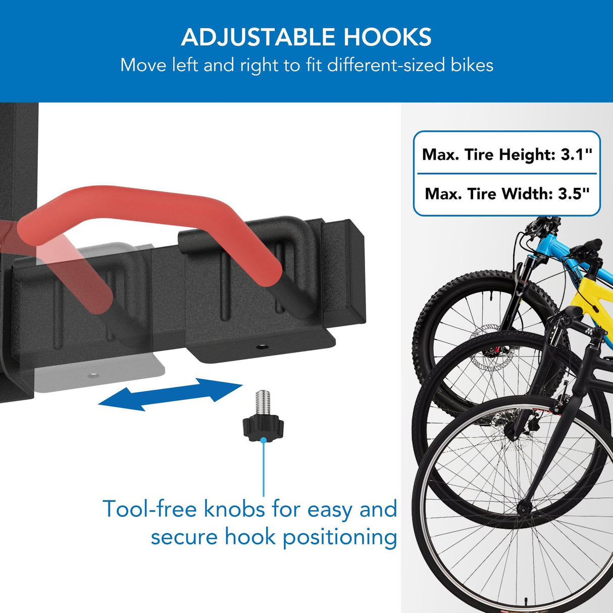 Bike Wall Mount with Shelf for 3 Bikes Bicycle Mount - WheelsUp Series Bike Wall Mount with Shelf for 3 Bikes - Mount-It! - MI-9023