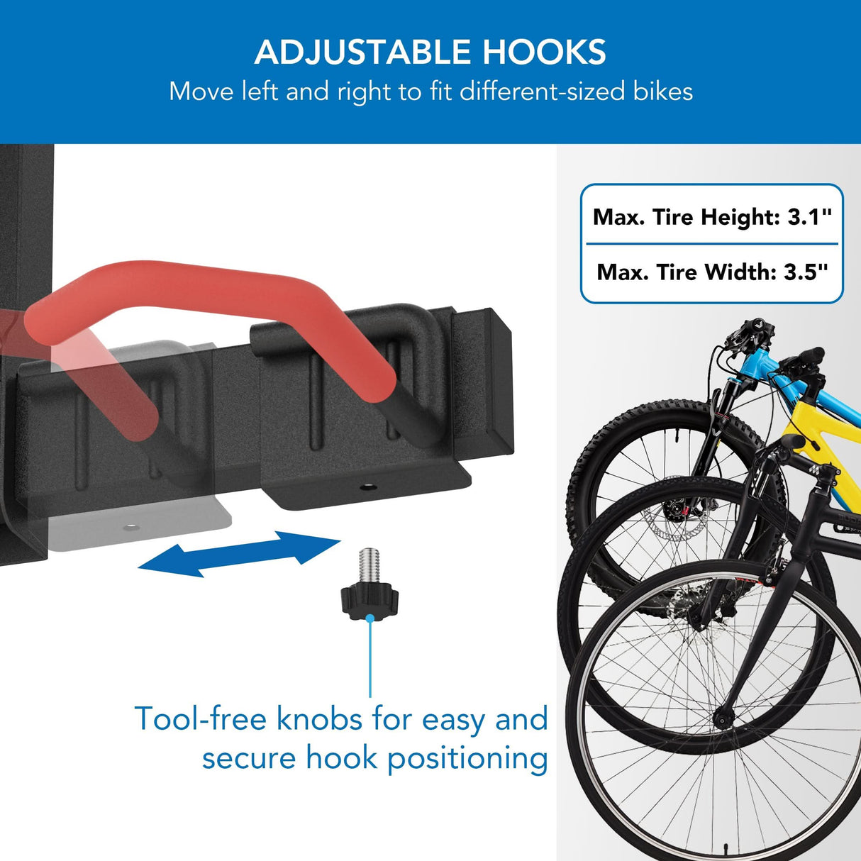 Bike Wall Mount with Shelf for 5 Bikes Bicycle Mount - WheelsUp Series Bike Wall Mount with Shelf for 5 Bikes - Mount-It! - MI-9024