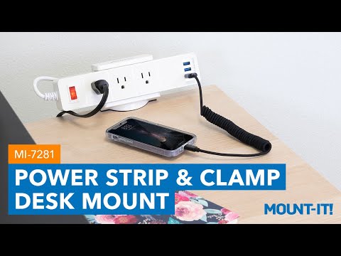 Desktop Power Strip White Cable Management - Desktop Power Strip - Mount-It! - MI-7281